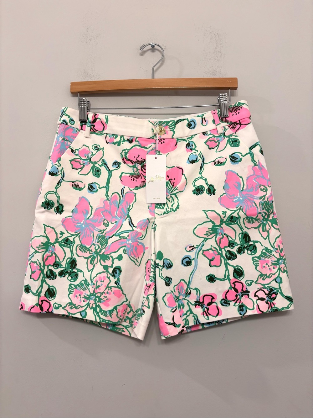 Lilly Pulitzer Gretchen 7" Shorts Orchid Stretchy Pockets Women’s Size 10 NWT